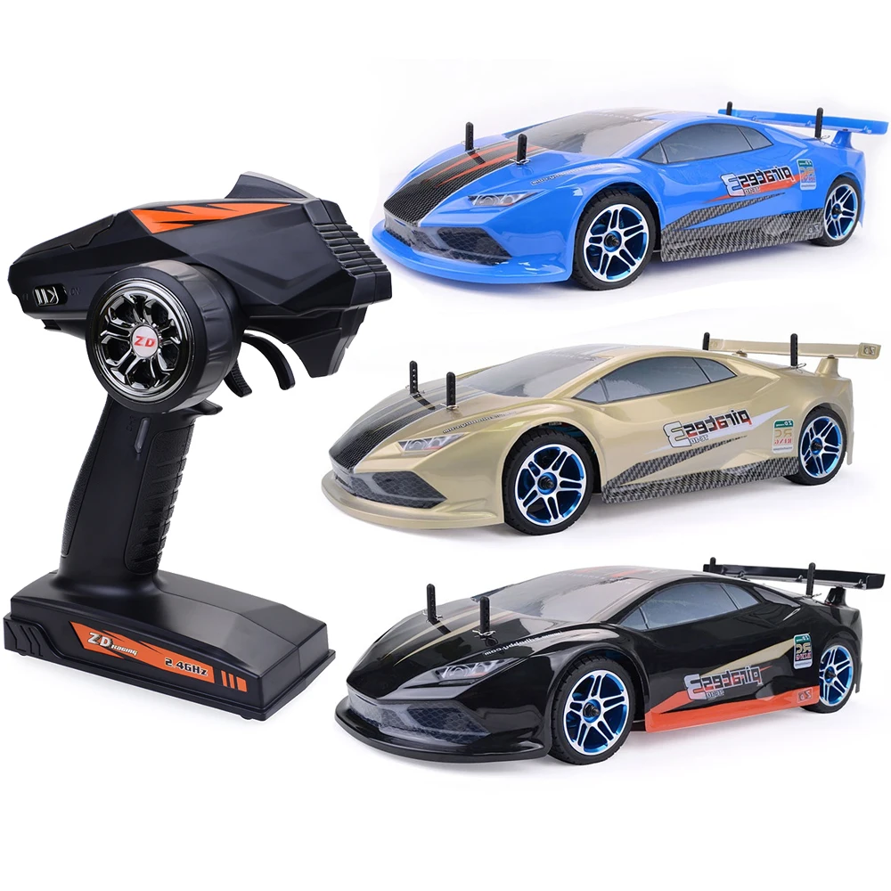 Remote control car with three different colors.