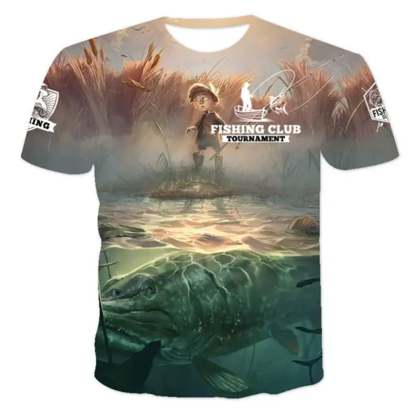 2023 Summer Newest Outdoor Fishing Shirt 3d Printed Fishing T-shirt For Men Short Sleeve Casual Fish Tops Tee - Image 4