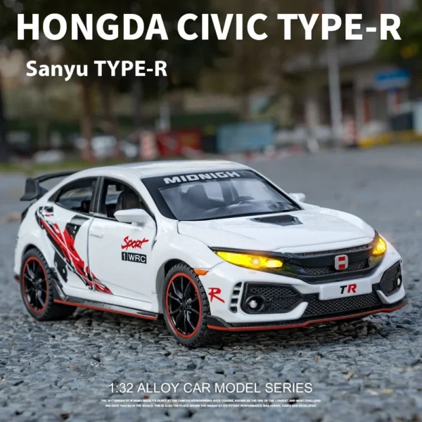 White Honda Civic Type-R toy car.