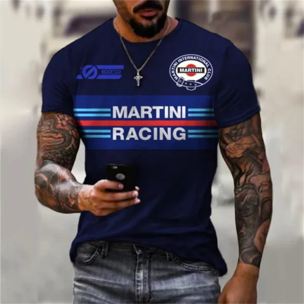 Vintage T Shirt 3D Printed Racing Short Sleeve Harajuku Round Neck Summer Tee Shirt Casual Tops Men Streetwear Fashion Clothing