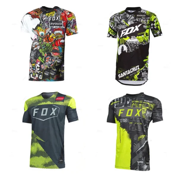 Rvouei Fox Enduro MTB Cycling Sleeve Downhill Shirt Camiseta Motocross T-shirt Mx Mountain Bike Clothing Mtb Jersey Quick Drying