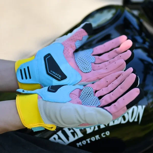 Motorcycle Gloves Touch Screen Men Women MTB Bike Gloves Running Fitness Gym Riding Motorcycle Bicycle Gloves Macaron Color - Image 6