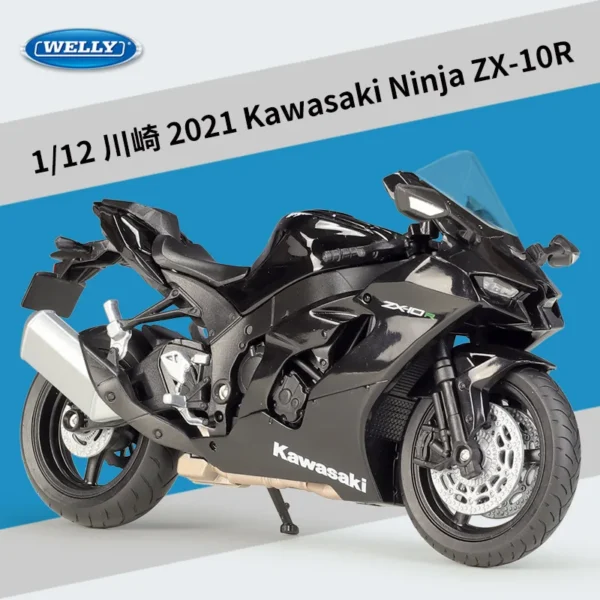 Welly 1:12 Kawasaki 2021 Ninja Zx 10r Heavy-duty Motorcycle Imitation Alloy Model Toy Collection Display Gifts - Image 6