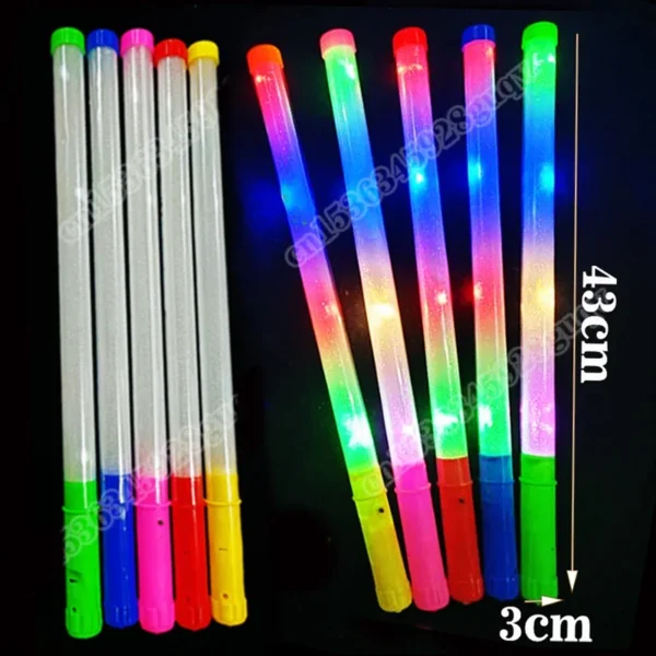 10/60 Pcs Flashing Glow Sticks Neon Sticks Multicolor Glow Sticks Led Plastic Sticks 3 Modes for Wedding Birthday Party Supplies - Image 2