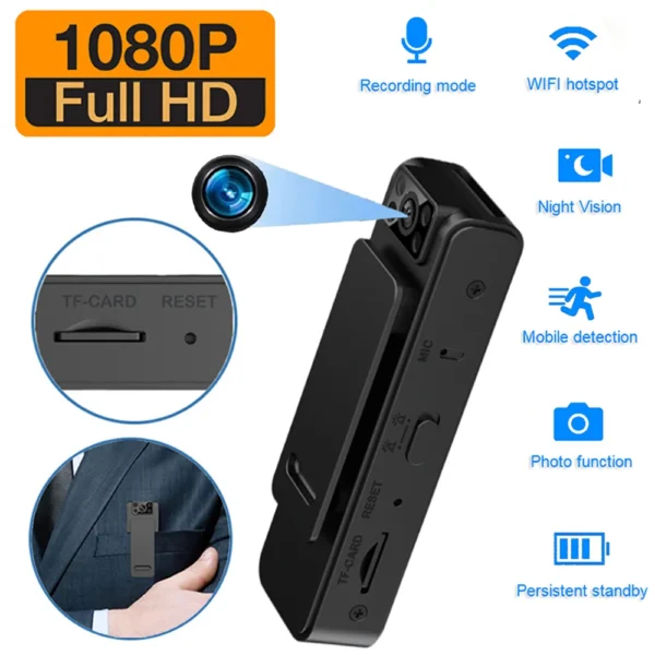 1080P Mini Digital Camera Magnetic Body Camera Video Audio Recorder WiFi Loop Recording Camcorder Motion Detection Sport Camera