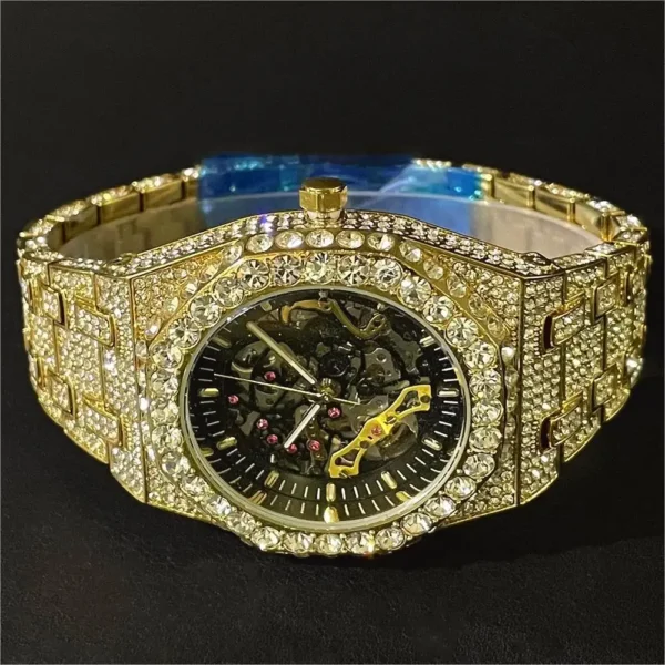 Gold and diamond automatic wristwatch.