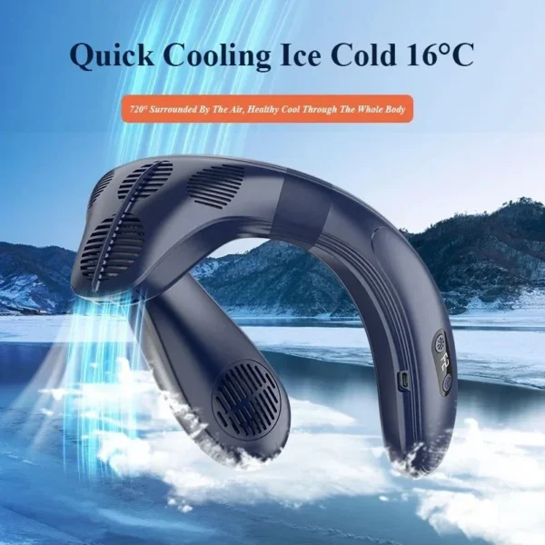 Portable Neck Fan New Neck Air Conditioner Rechargeable Semiconductor Cooling Bladeless Fan Outdoor Personal Fan Wearable Cooler - Image 2