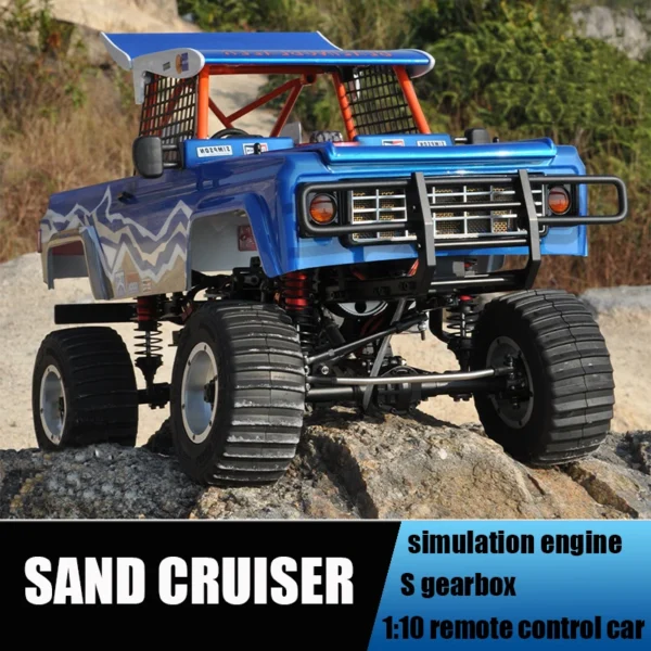 Blue remote control sand cruiser truck.