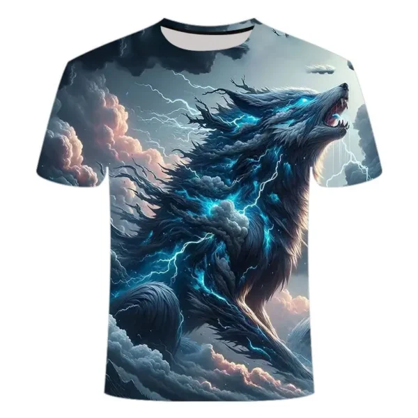 2024 New Animal Wolf Series 3D Printed T-shirt Fashion Versatile, Handsome and Cool Short Sleeves - Image 2