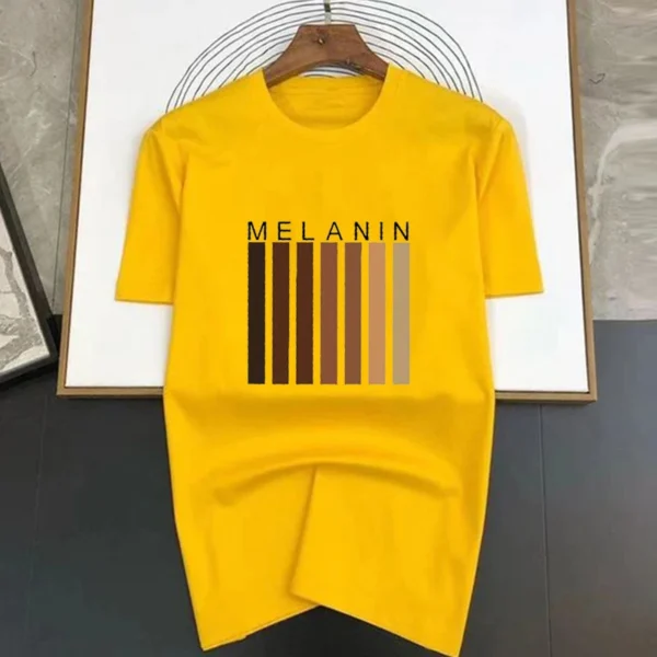 Melanin Letter T shirt Fashion Summer 100% Cotton TShirt Casual Tops O-neck Short Sleeve Streetwear Trend TShirt Women Clothing - Image 6