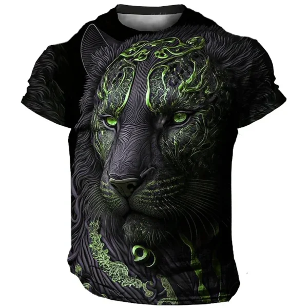 Daily Oversized Men's T-Shirt 3D Lion Print Tees Tops Summer Casual Animal Pattern Streetwear New Fashion Street Men Clothing - Image 3