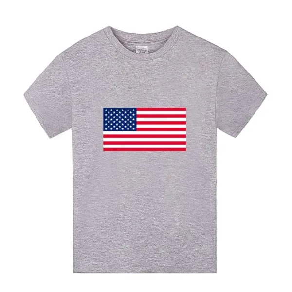 American Flag Cotton Short-Sleeved Student Sports Clothing Summer New Children's Clothing kids Clothing Boys And Girls T Shirt - Image 4