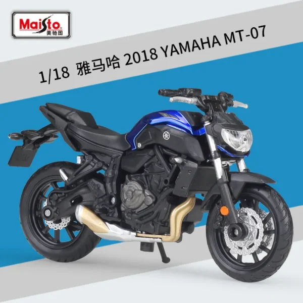 Maisto 1:18 Yamaha 2018 Yamaha Mt-07 mt 07 mt07 Mock-up Alloy Motorcycle Model With Base