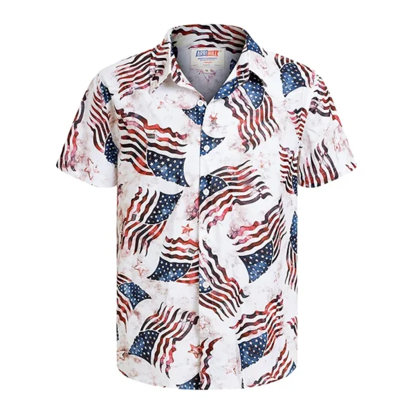 America Flag Graphic Shirts for Men Clothing 3D Printed Hawaiian Beach Shirts Short Sleeve y2k Tops Vintage Clothes Lapel Blouse - Image 6