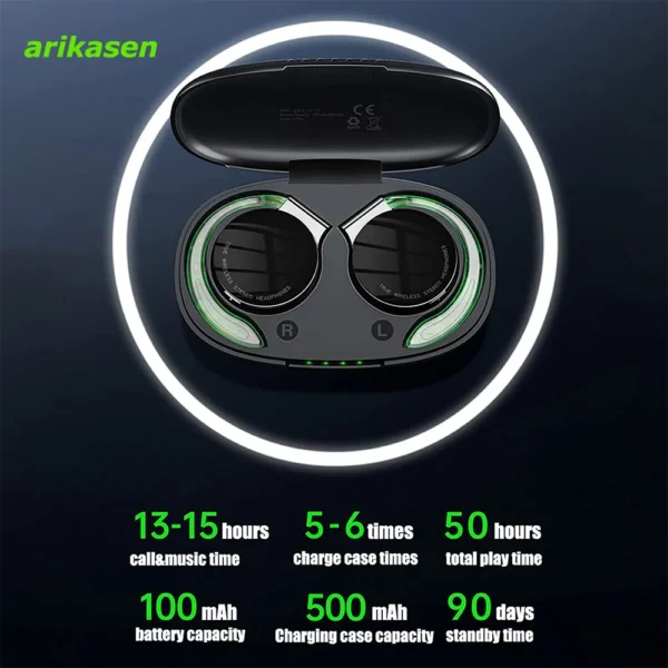 Open Ear Headphones TWS Wireless Bluetooth Earphones Noise Cancelling Microphones Headsets with Lights for Night Runnning Sport - Image 3