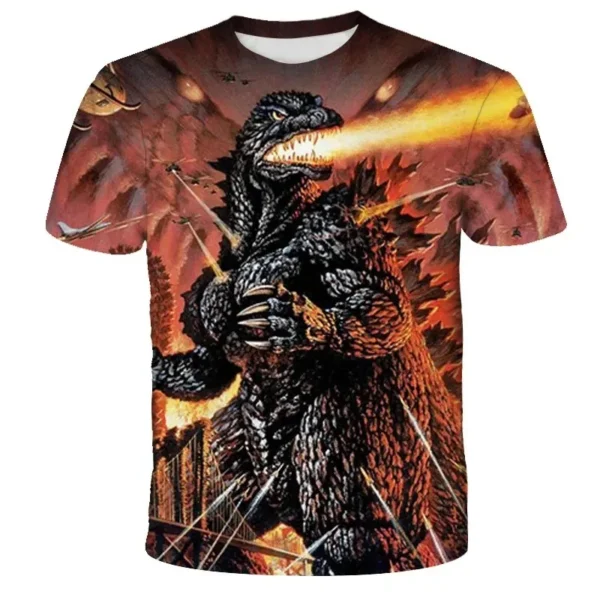 Godzilla Vs. Kong 2 3D Print T-shirt for Boy Girl Summer Short Sleeve Men's T-shirt Fashion Cartoon Baby Tees Tops Kids Clothes