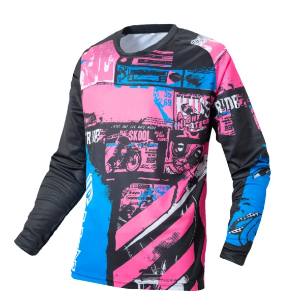 Motorcycle Off-road T-shirt,Cycling Jersey, Quick Dry Breathable Moisture Wicking Long Sleeve MTB Shirt For Biking Riding Sports