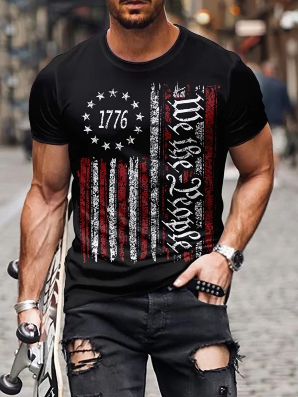 Fashion USA Flag Stripes 3D Print MenT Shirt Oversized Male T-Shirt Summer Short Sleeve Breathable Men Clothing Tops Tees - Image 6