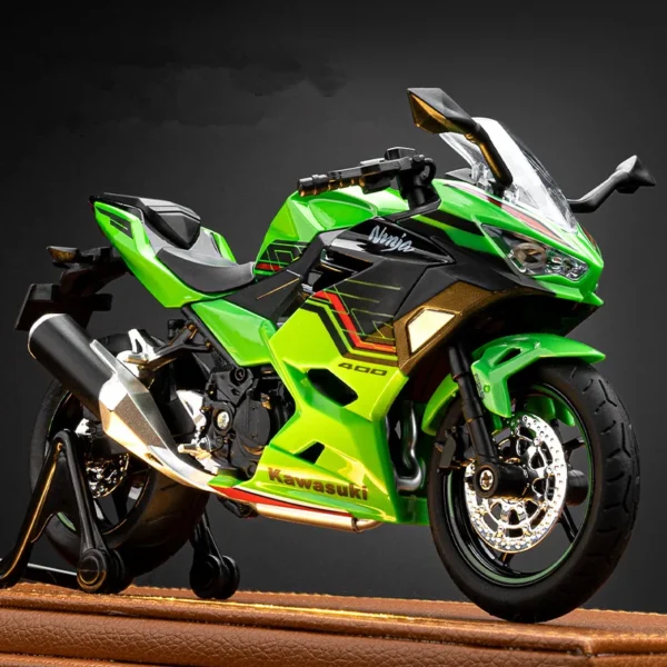 1:12 Kawasaki Ninja 400 Alloy Sports Motorcycle Model Diecast Street Race Motorcycle Model Simulation Sound and Light Kids Gifts