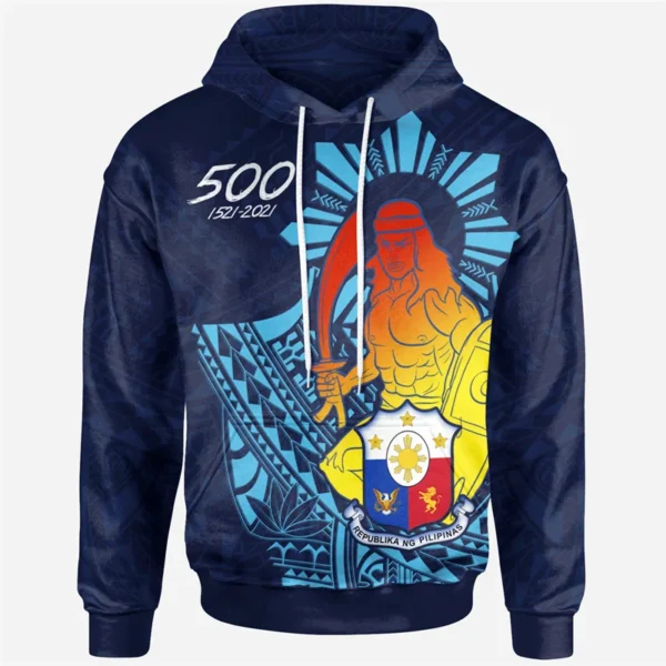 3D Printed Philippines Filipinos Polynesian Tattoo Lapu Lapu Sun Tribal Hoodies For Men Kid Fashion Hooded Hoody Retro Pullovers - Image 3