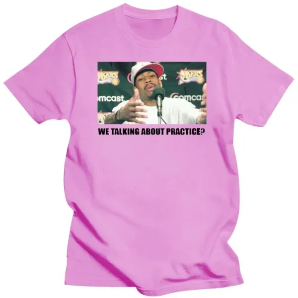 Mens Clothing Allen Iverson We Talking About Practice Basketball Tee Shirt T-Shirt - Image 6