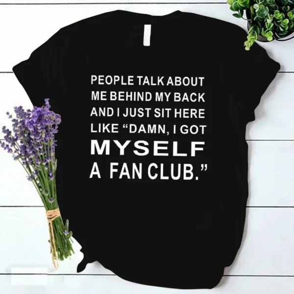 Myself A Fan Club Print T-shirt Women Vintage Harajuku Tee Shirt Autumn Korean Ulzzang Tshirt Female 90s Streetwear Y2k Tops - Image 2