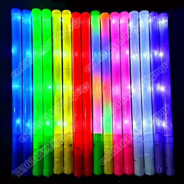 10/60 Pcs Flashing Glow Sticks Neon Sticks Multicolor Glow Sticks Led Plastic Sticks 3 Modes for Wedding Birthday Party Supplies