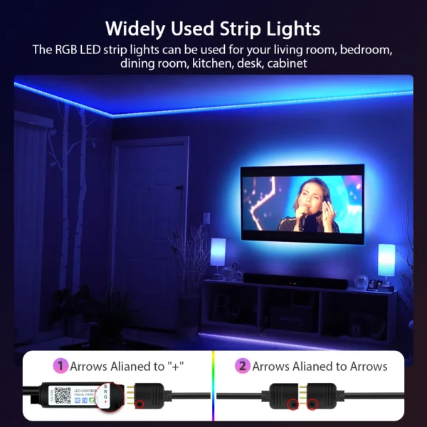 LED Strip Lights RGB 5050 ,5V 1M-30M,16 million colors, RGB , Led Strip Lighting Music Sync, Color Changing for Party Home - Image 6