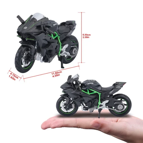 Maisto 1:18 kakawasaki H2R KLR 650 die-casting motorcycle model alloy collection hobby toy gift off-road motorcycle - Image 4