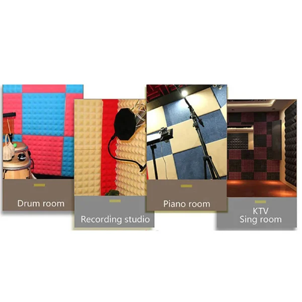 Recording Studio Acoustic Foams Panels Sound Insulation Foam Pad Studio Soundproof Wedge Foam Video Noise Insulation Sponge Wall - Image 5