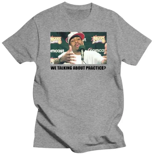 Mens Clothing Allen Iverson We Talking About Practice Basketball Tee Shirt T-Shirt - Image 4