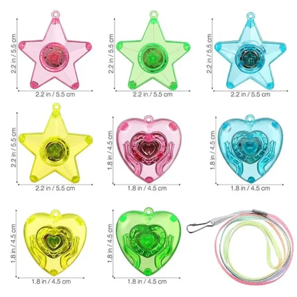 10/30/50Pcs LED Sparkle Necklace Star Light Up Heart Shape Necklace Children Birthday Gift Glow in The Dark Party Necklace Toys - Image 3