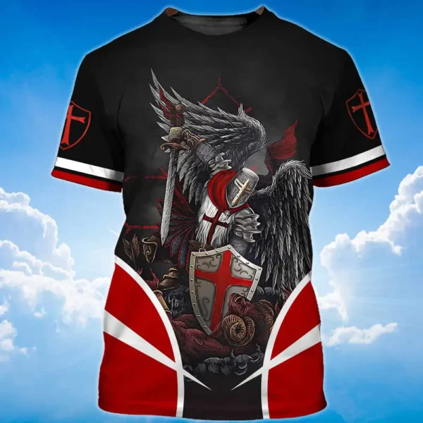 Templar 3D Harajuku Printed Men's Fashion Cool Crew Neck Short Sleeve Handsome Quick Drying T-shirt Sport Loose Comfortable Top - Image 3