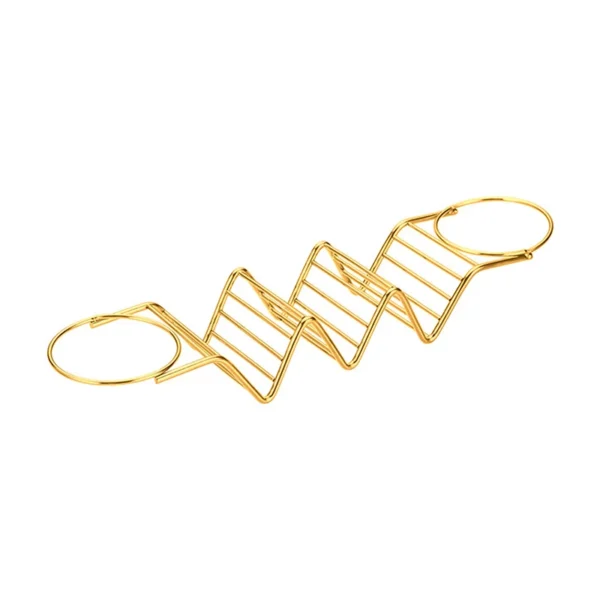 Gold wire serving dish for snacks.