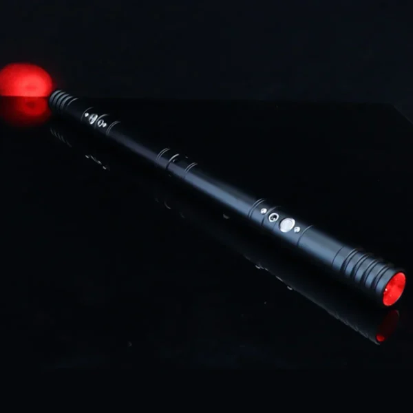 Black lightsaber with red blade tip.