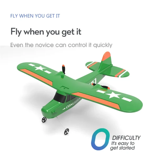 Green and orange remote control plane.