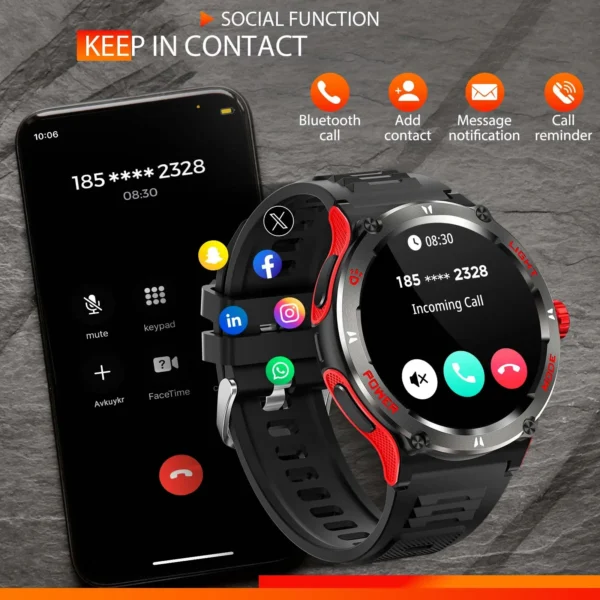 Smartwatch with incoming call notification.