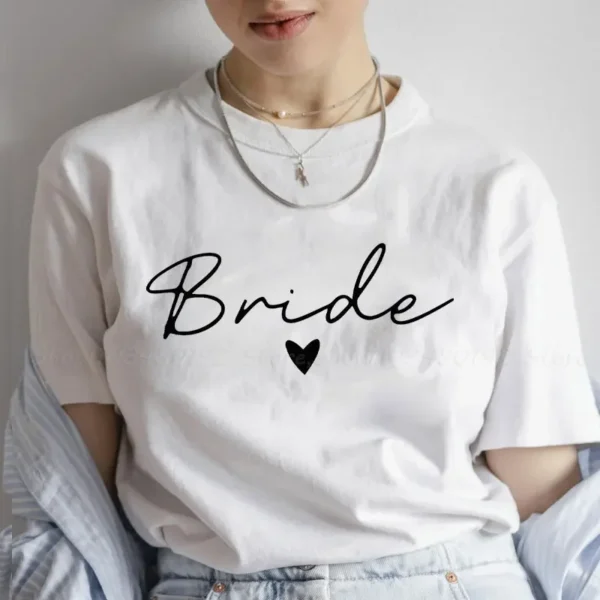 Team Bride T-shirt Women Bridal Wedding Tops Friends Single Farewell Bachelorette Hen Party Tees EVJF Blouses Aesthetic Clothing - Image 2