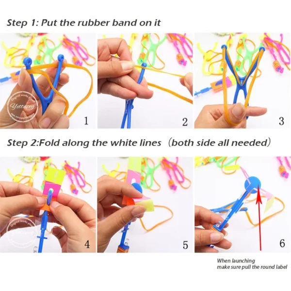 Instructions for building a toy slingshot.