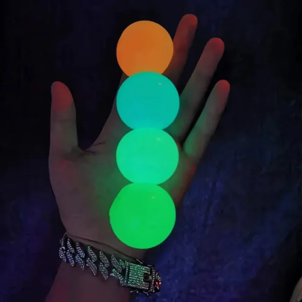 6cm Luminous Sticky Ball Toys Glow In The Dark Sticky Dark Ceiling Wall Balls Decompression Squeeze Toy For Kids Adults Gifts - Image 3