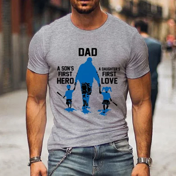 Mens Funny Vintage T-Shirt Dad A Son's First Hero Shirts Graphic Tee Vintage T Shirts Tops Short Sleeve Men Father's Day Tshirt - Image 4