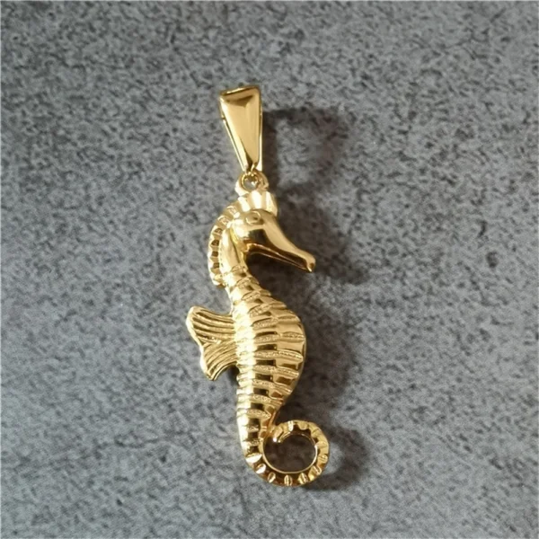 Gold seahorse pendant charm