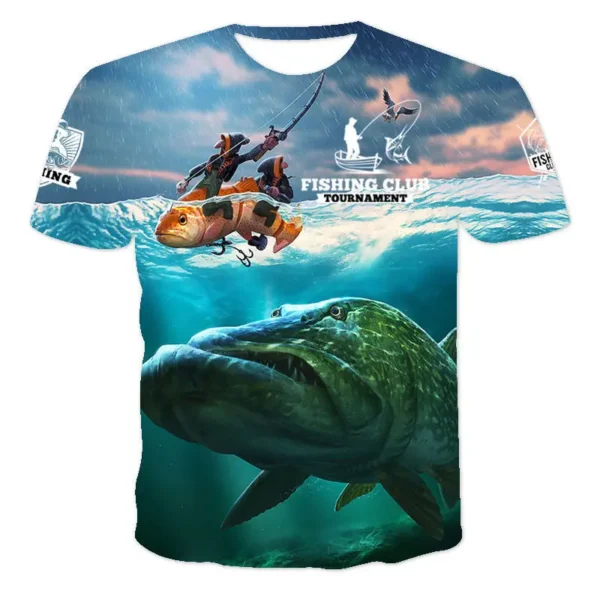 2023 Summer Newest Outdoor Fishing Shirt 3d Printed Fishing T-shirt For Men Short Sleeve Casual Fish Tops Tee