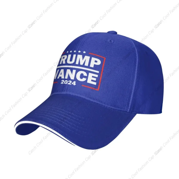 Trump Vance 2024 Baseball Cap for Men Women Dad Hats Adjustable Sandwich Trucker Vintage Sports Unisex Fashion - Image 2