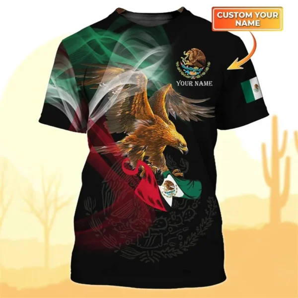 2023 Fashion Leisure Mexican Style Printed Men's T Shirt Round Neck Loos Tops Breathable Comfortable Summer Oversized Clothing