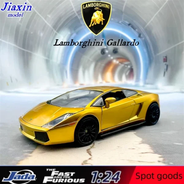 Jada 1/24 Fast & Furious 10 Lamborghini Gallardo Gold Rare Alloy car model gift collection for children