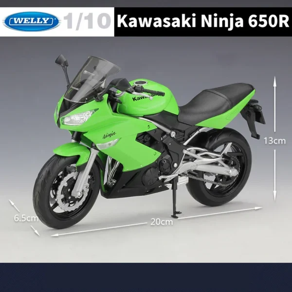 WELLY 1:10 Kawasaki Ninja 650R Alloy Motorcycle Model Diecast Metal Street Racing Motorcycle Model Collection Childrens Toy Gift - Image 4