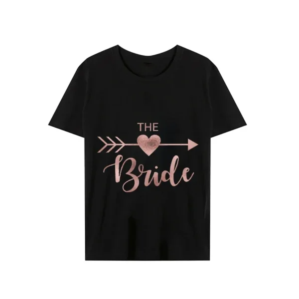 Arrow Heart Brides Tribe Bachelorette Tees T-shirt Women Team Bride Tops Bridesmaid Hen Party Tshirts Black Pink Top Tee Shirts - Image 5