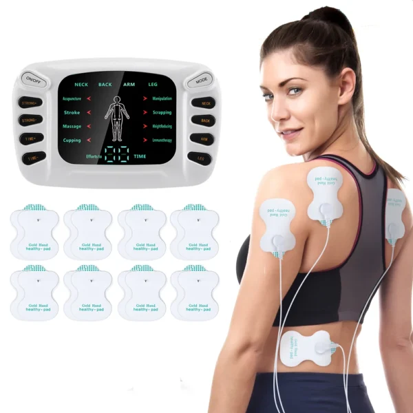 Digital Massager Physical Therapy Device Tense Electro Stimulator Meridian Massage Machine Electronic Pulse for Neck Back Relax