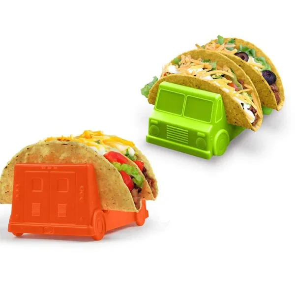 Taco truck shaped food holders.